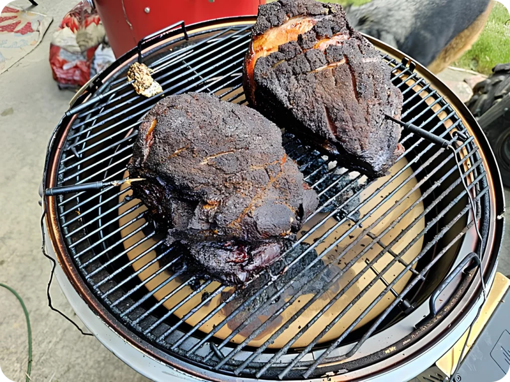 Large cook on kettle grill equipped with a FireBoard Ring